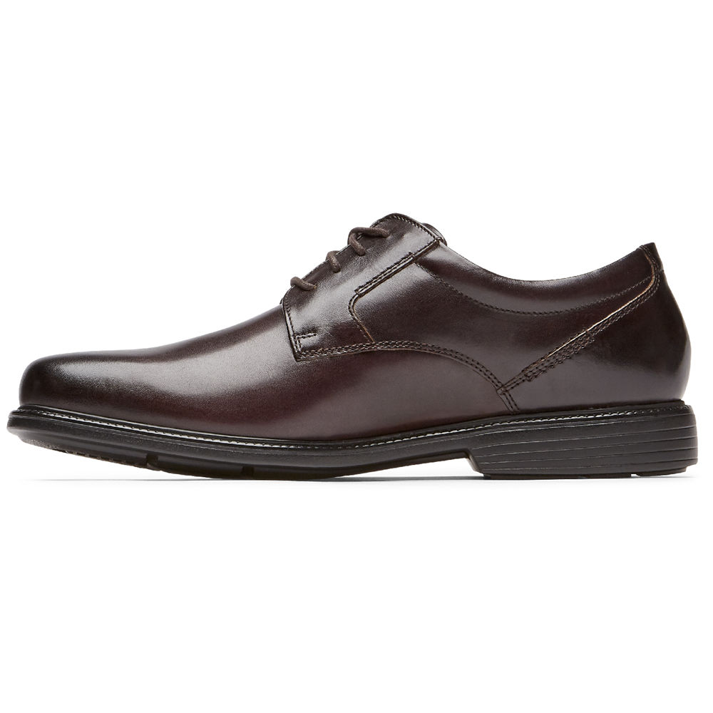 Rockport Mens Oxfords Dark Brown - Charles Road Plain Toe - UK 170-BCQISK